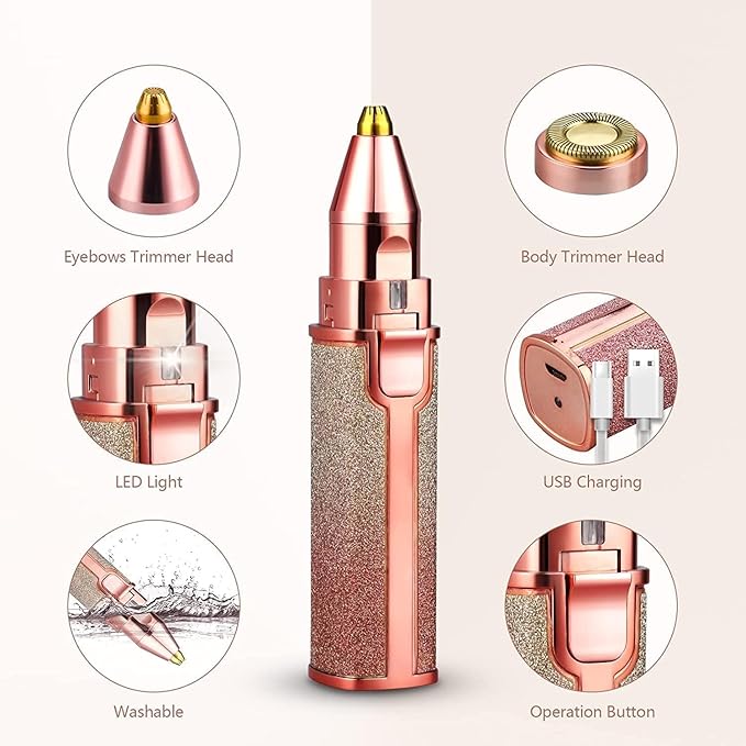 2-in-1 Eyebrow Razor & Painless Hair Shaver (1 Pc), Hair accessories