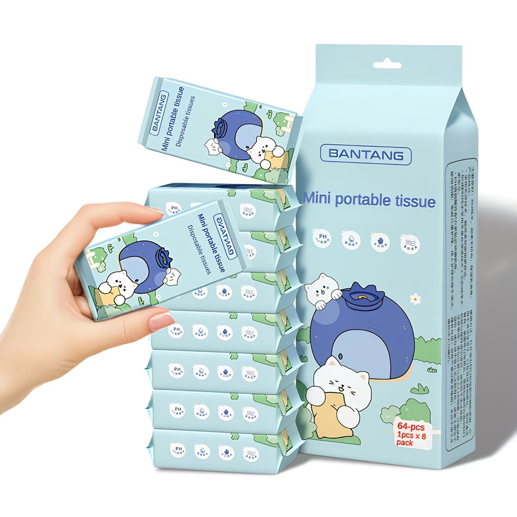 8 Packs of 64 Mini Wet Wipes – Heavy Duty Disposable Cleaning Cloths