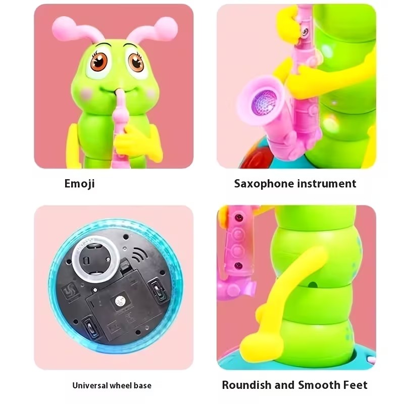 Dancing Caterpillar Saxophone Toy with Fun, Crazy Lights