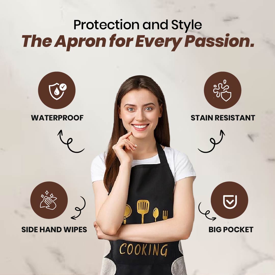 Multipurpose Waterproof Apron — Kitchen, Gardening, Painting + Dual Towel Panels Buy 1 Get 2 Free