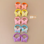 Butterfly Charm Hair Ties Set – Pack of 8 Cute Elastic Bands