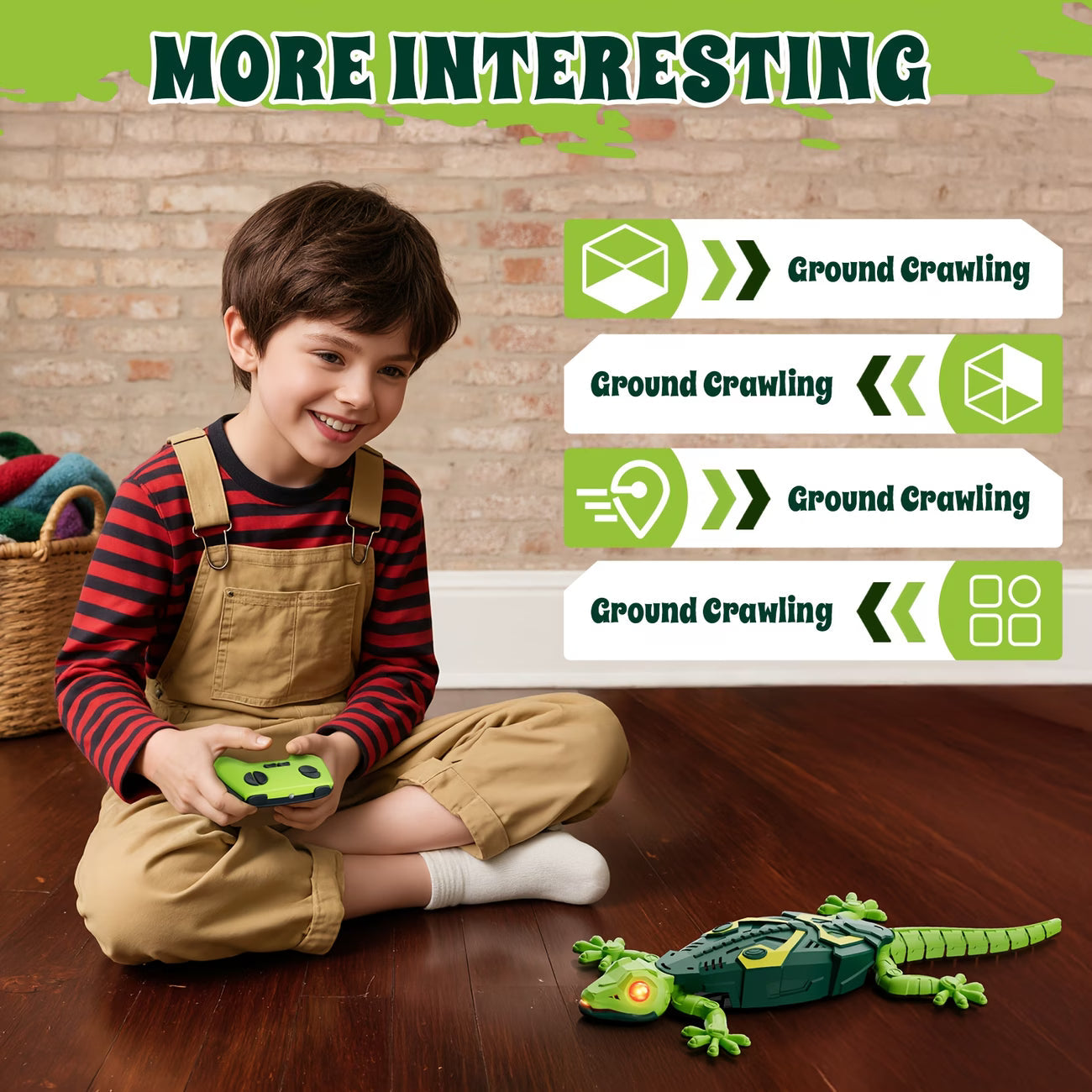 Remote Control Wall Climbing Lizard Toy with LED Eyes – Rechargeable Gecko That Crawls on Walls, Floors & Ceilings | Fun Prank Toy