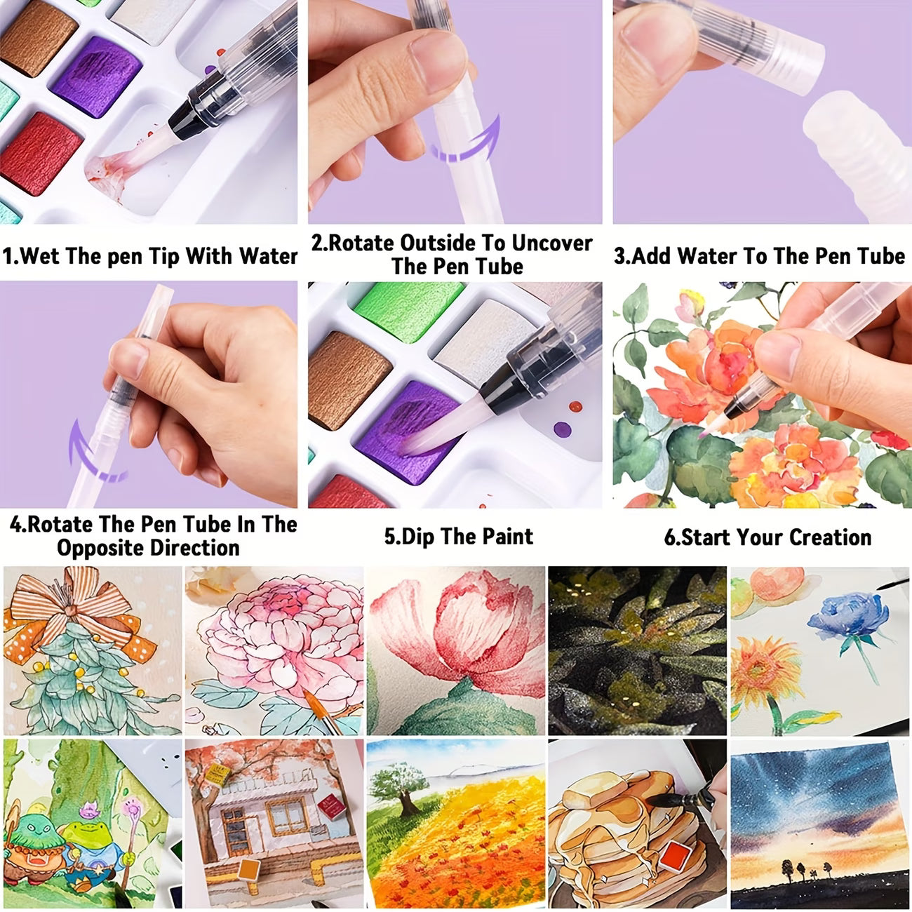 Watercolor Paint Set – 168 Colors with Palette