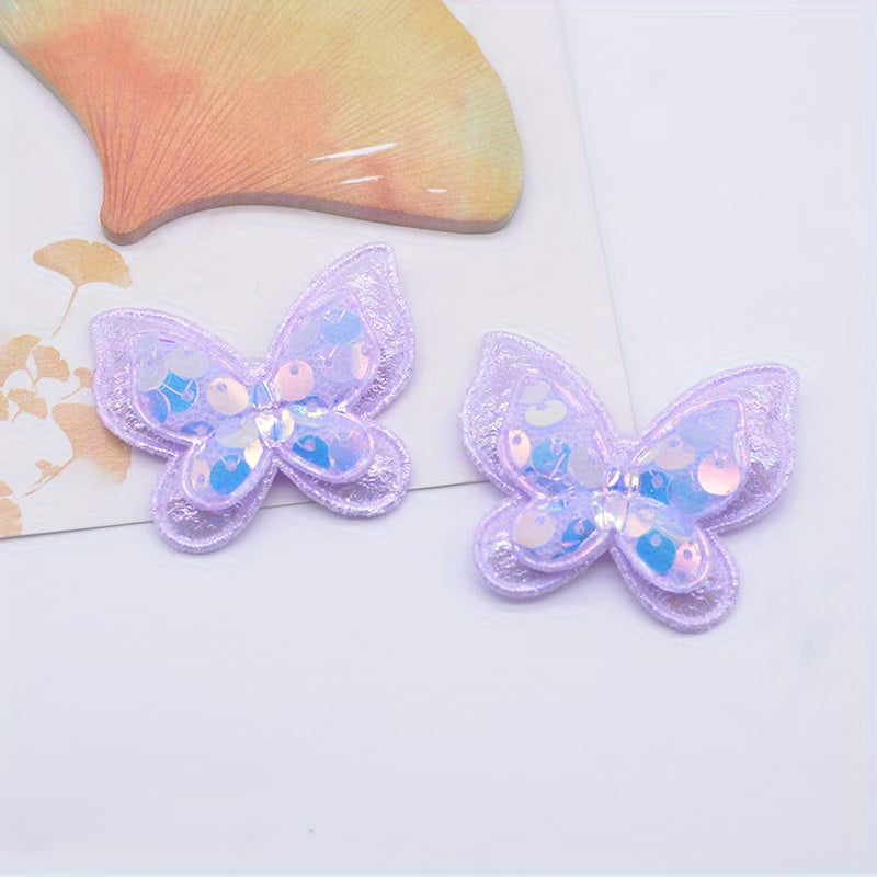 Sparkle Bow Appliqué Set 8PCS Glitter Craft Embellishments
