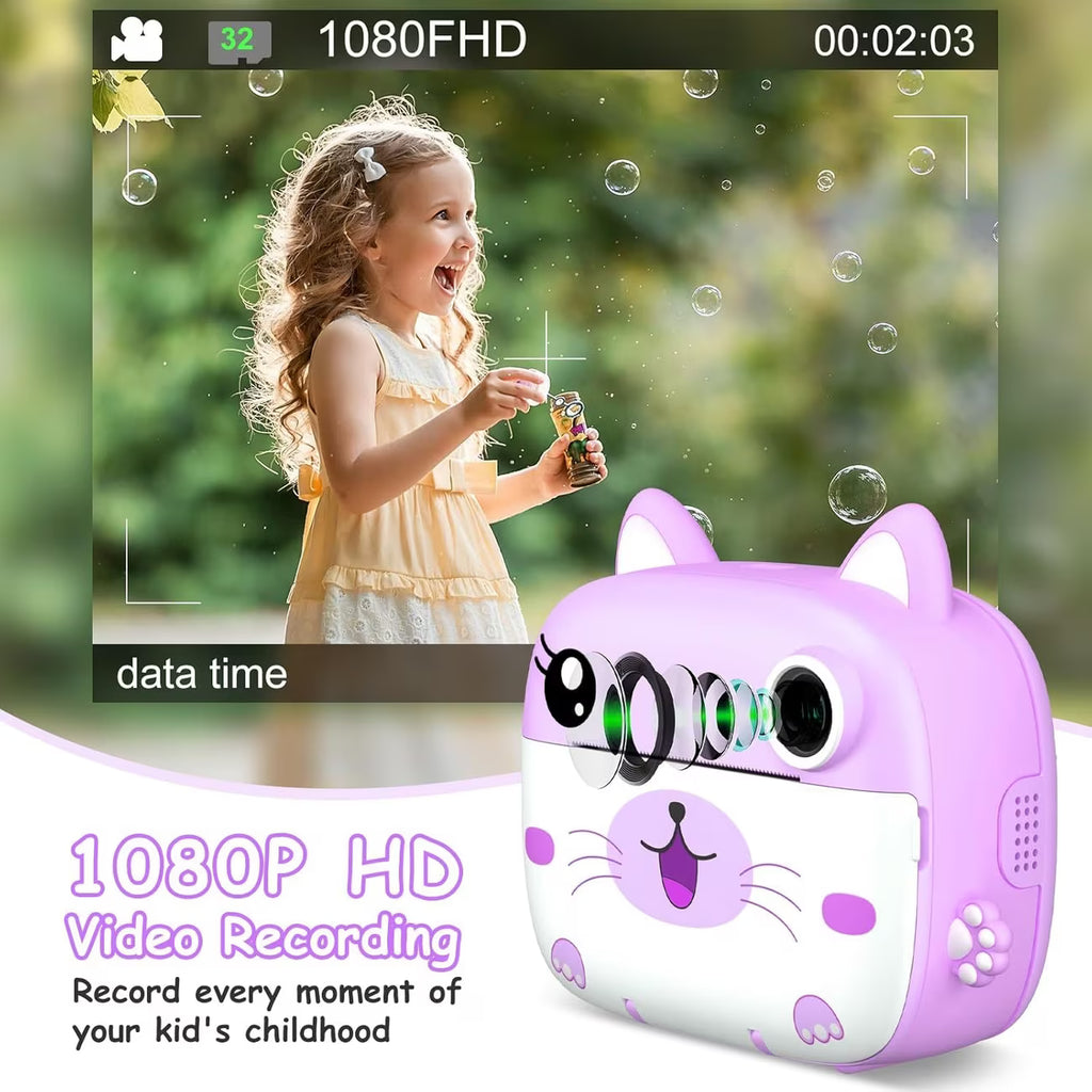 Kids Instant Print Camera with Dual Lens