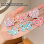 Heart Charm Hair Clips Set Cute Aesthetic Sequin Pins
