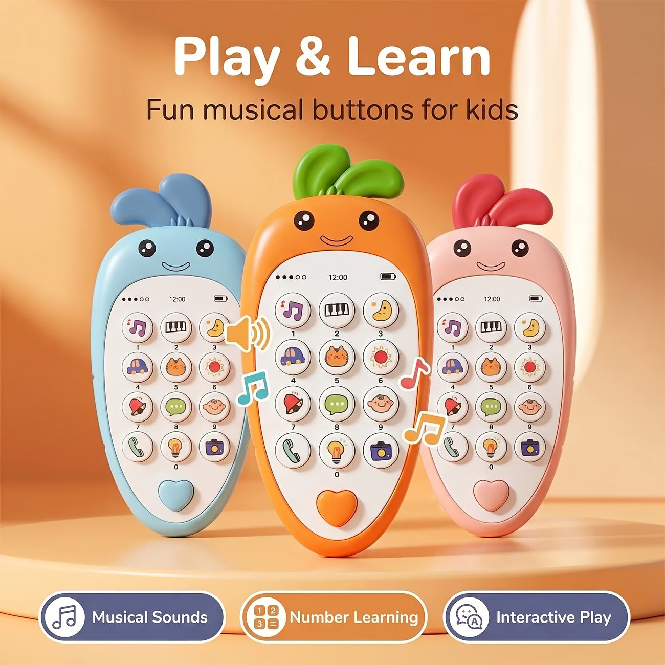 Cartoon Bear Toy Phone – Music & Light Toy