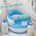 Baby Inflatable Seat with Bowl Rack – Portable Duckling Floor Sofa for Infants | Learning-to-Sit Booster Cushion (3–36 Months)