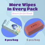 8 Packs of 64 Mini Wet Wipes – Heavy Duty Disposable Cleaning Cloths