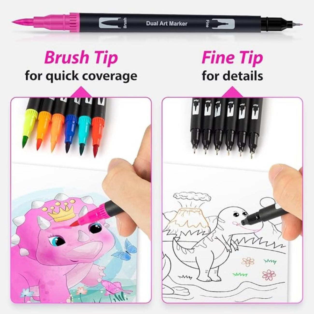 36 Color Brush Pen Set – Dual Tip Sketch Markers