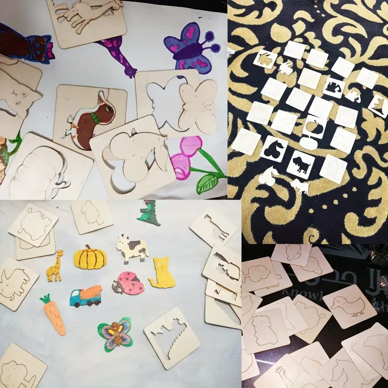 Wooden DIY Drawing Stencils And Tools for Drawing ( Pack Of 20 )