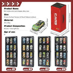 Multicolor alloy miniature toy racing cars with a red storage container box