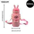 Cute Rabbit Water Bottle – Cartoon Stainless Steel Bottle