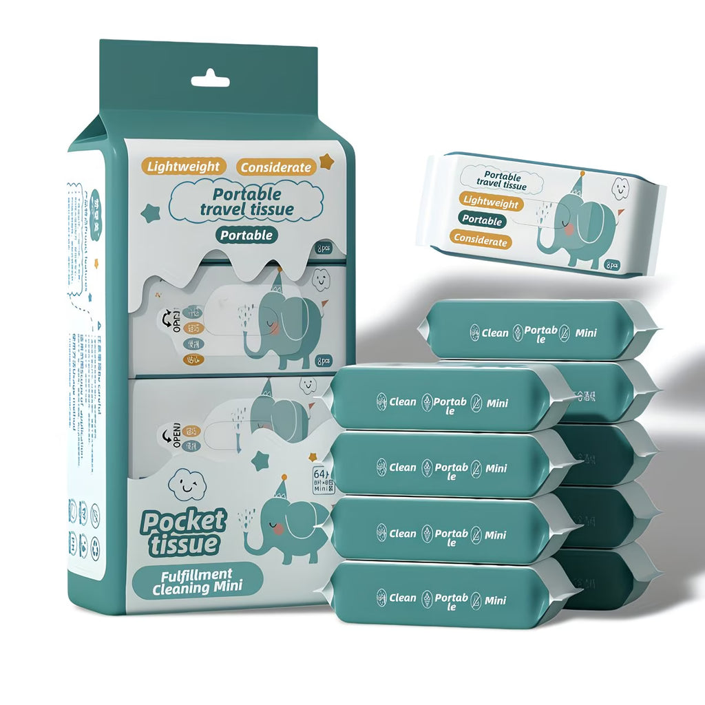 8 Packs of 64 Mini Wet Wipes – Heavy Duty Disposable Cleaning Cloths