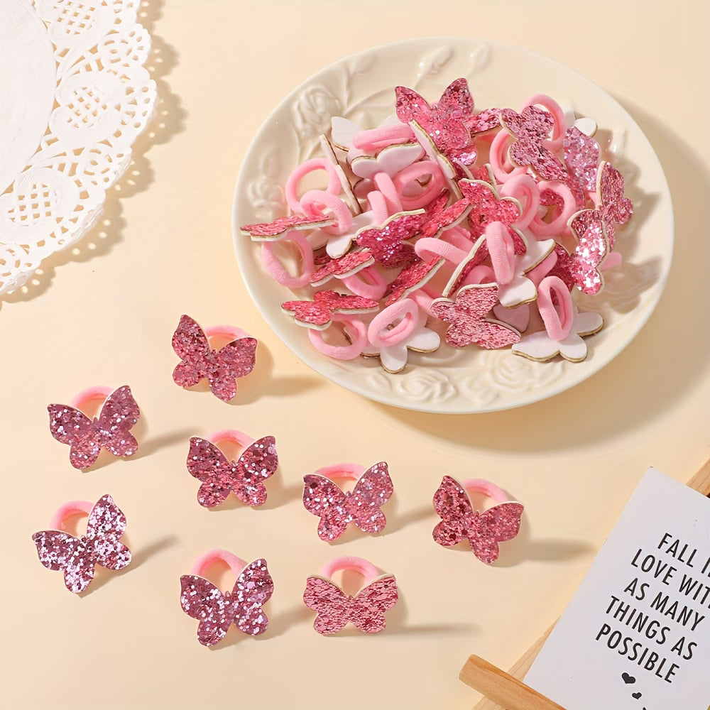 Candy Bow Hair Ties Set 8PCS Cute Baby Girl Elastic Bands