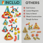 Multicolor magnetic rods and spheres for building creative structures