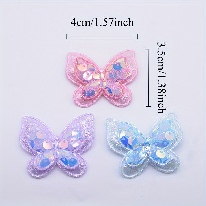 Sparkle Bow Appliqué Set 8PCS Glitter Craft Embellishments
