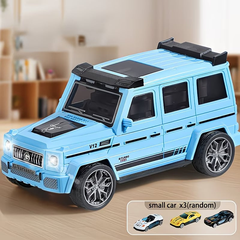 2 in 1 Transformable Track Truck Foldable Racing Track and Car Launcher Toy for Kids