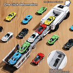 2 in 1 Transformable Track Truck Foldable Racing Track and Car Launcher Toy for Kids