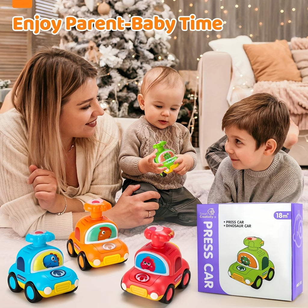 Dinosaur Pull-Back Racing Car 🦖 | No Battery Friction Toy for Kids (Taxi Style)