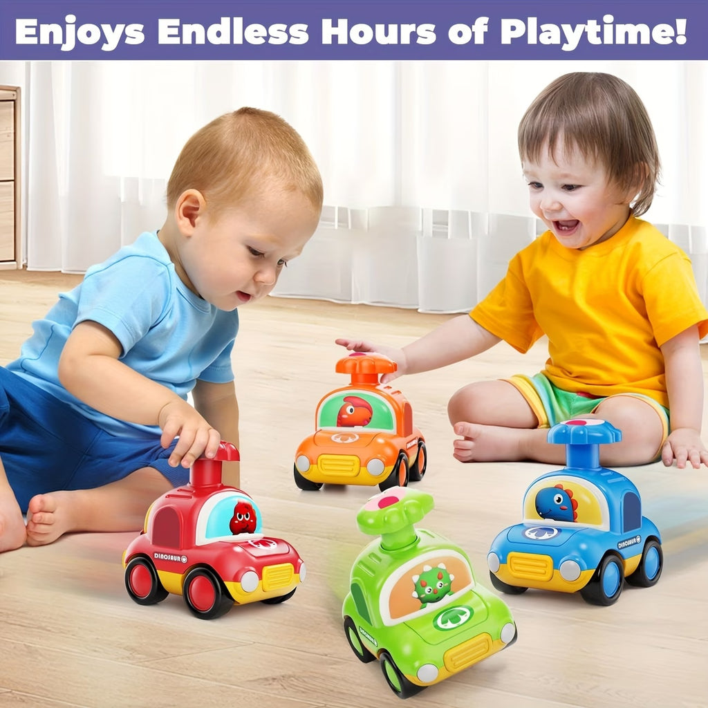 Dinosaur Pull-Back Racing Car 🦖 | No Battery Friction Toy for Kids (Taxi Style)