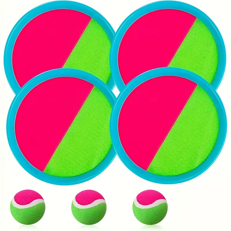 Outdoor Toss & Catch Game Set 🎯 | Sticky Ball Racket Toy for Kids (Garden, Beach & Party Play)