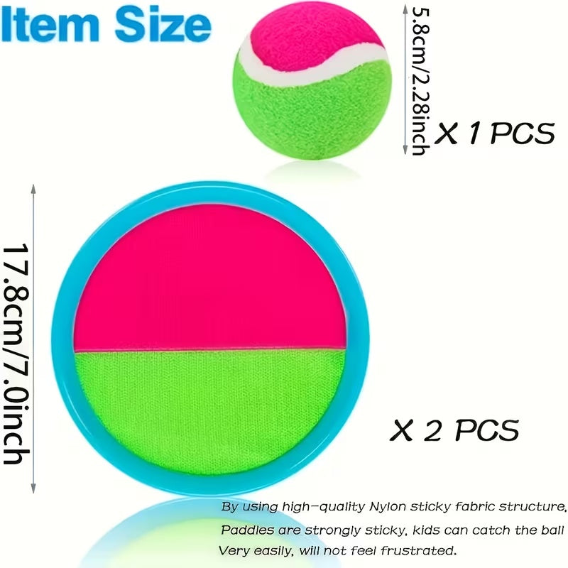 Outdoor Toss & Catch Game Set 🎯 | Sticky Ball Racket Toy for Kids (Garden, Beach & Party Play)