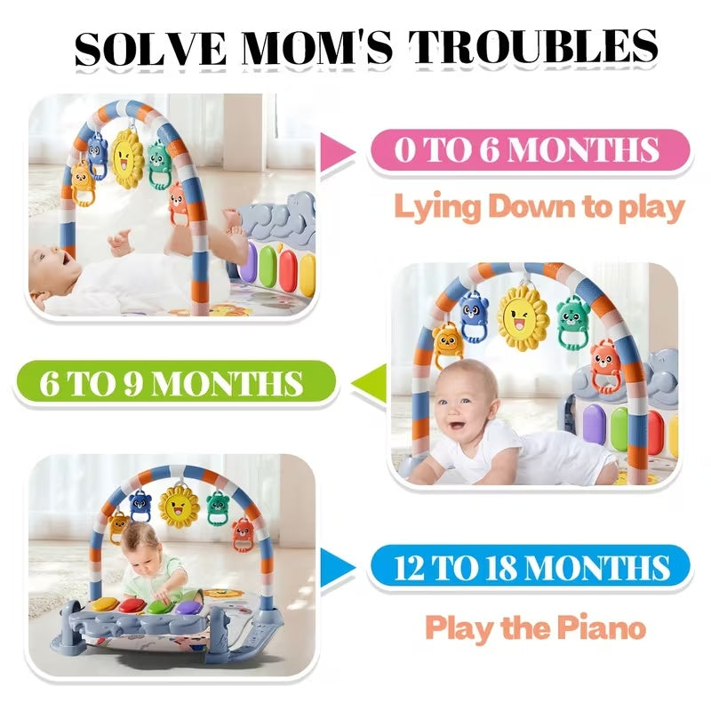 Baby Piano Play Mat with Toys & Music