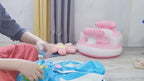 Baby Inflatable Seat with Bowl Rack – Portable Duckling Floor Sofa for Infants | Learning-to-Sit Booster Cushion (3–36 Months)