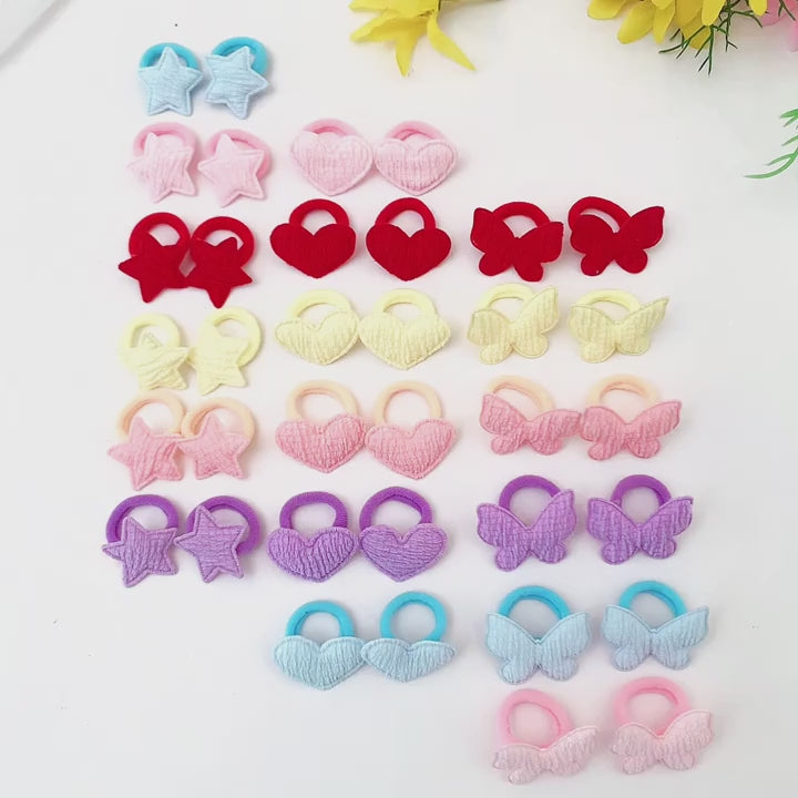 Pastel Pop Hair Ties – 8PCS Cute Fabric Bands for Girls